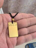 聚福甄（JUFUZHEN）黃金平安無(wú)事牌吊墜999純足金包銀項鏈男女情侶款實(shí)心掛墜禮物厚 包金2.3克總重約30克 曬單實(shí)拍圖