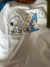 史努比（SNOOPY）兒童長(cháng)袖T恤秋季男童女童上衣   白/蘭綠 對努彈琴  130    曬單實(shí)拍圖