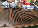 神雕黑檀木茶盤(pán)實(shí)木茶托盤(pán)高檔功夫茶具儲水排水雙用家用茶臺 黑檀木中五福+水球水管茶巾茶筆 曬單實(shí)拍圖
