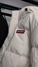鴨鴨（YAYA）時(shí)空道宇系列三防羽絨服情侶男女短款冬季新款泡芙加厚面包服外套 月光白色 M (建議110-130斤) 曬單實(shí)拍圖
