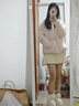 汐菡（XIHAN）棉服女2025新款短款學(xué)生小個(gè)子冬天棉衣服冬季外套粉色羽棉襖絨服 韓版加厚蝴蝶結刺繡粉色 均碼 曬單實(shí)拍圖