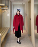 珂萊蒂爾【瑰麗大衣】25冬新款100綿羊毛雙面呢大衣女中長(cháng)款外套 中紅色 2XL 曬單實(shí)拍圖