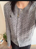 ESE-Y針織衫女2025秋冬新款開(kāi)衫寬松顯瘦長(cháng)袖外搭毛衣上衣外套 灰色 L 曬單實(shí)拍圖