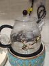 Bylure品牌玻璃煮茶壺高顏值純手工蒸煮茶器電陶爐家用高檔大容量花茶壺 喜上眉梢-大號（1500mL）-長(cháng)嘴 曬單實(shí)拍圖