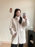 WONST皮毛一體外套女真皮皮衣羊剪絨可可尼白色外套羊羔大衣冬季新綿羊 米白色 S 曬單實(shí)拍圖