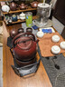 南莑圍爐煮茶爐陶瓷炭爐煮茶壺家用中式戶(hù)外旅行酒精爐碳爐燒水壺零配 圓碳爐+小圓壺+隔熱架 曬單實(shí)拍圖