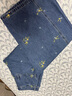 闊色（kuose）藍色刺繡碎花水洗牛仔褲子女2025秋季新款垂感拖地闊腿長(cháng)褲 牛仔藍7008 M /M 曬單實(shí)拍圖