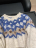 初申秋冬針織衫女經(jīng)典圓領(lǐng)時(shí)尚費爾島圖案復古百搭毛衣上衣S54Z065 曬單實(shí)拍圖
