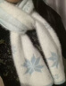 暢印仿貂毛雪花圍巾可愛(ài)針織保暖雙面圍脖女學(xué)生情侶禮物秋冬新款保暖 白底藍花 曬單實(shí)拍圖