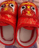 明月歸新款嬰兒布鞋老虎頭學(xué)步鞋百天周歲男女寶寶虎頭鞋春秋涼鞋學(xué)走路 紅色虎頭鞋【12碼】 曬單實(shí)拍圖