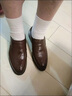 卡帝樂(lè )鱷魚(yú)（CARTELO）尖頭單鞋皮鞋男士2025新款秋冬季時(shí)尚百搭正裝真皮休閑商務(wù)皮鞋男 棕色 40 標準皮鞋尺碼 曬單實(shí)拍圖
