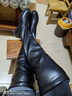 啄木鳥(niǎo)品牌斷碼真皮過(guò)膝靴長(cháng)靴女平底長(cháng)筒靴高筒韓版2026秋冬季新款女鞋 黑色薄絨 40 曬單實(shí)拍圖
