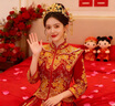 秀禾世家【東方簡(jiǎn)奢風(fēng)】秀禾服新娘2025新款婚服龍鳳褂敬酒嫁衣鳳冠霞帔 「新中式」N-1050 M 曬單實(shí)拍圖
