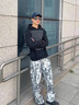 PTAT小眾扎染印花垂感褲子男春秋季美式vibe長褲青少年高街運動休閑褲 CK49白色 常規(guī) XL (建議130-145斤) 曬單實拍圖