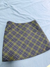 ELLE KIDS秋冬女童新款復古藍綠格紋羊毛薄呢高腰微A字版型半身裙時(shí)尚短裙 曬單實(shí)拍圖