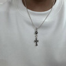 克羅心（chrome heart）Chrome Hearts單球十字架925吊墜項鏈禮物男款情侶銀色項鏈 單球十字架 銀色 曬單實(shí)拍圖