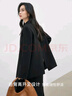 對白（DUIBAI）輕薄墊肩廓形西裝外套女2026春新款小個(gè)子氣質(zhì)休閑通勤小西服 靜謐黑 S 曬單實(shí)拍圖