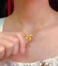 中國黃金（CHINA GOLD）在逃公主黃金蝴蝶結(jié)項鏈套鏈足金鎖骨鏈吊墜情人節(jié)禮物送女友老婆 蝴蝶結(jié)黃金套鏈4.1g+品牌禮盒 曬單實拍圖