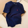 POLO SPORT美國保羅小馬標刺繡短袖T恤女裝針織衫休閑寬松大碼時(shí)尚潮流毛衣 藏藍 L 建議115-125斤穿 曬單實(shí)拍圖