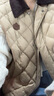 DZZIT地素拼色羽絨馬甲2025秋新款復古植絨菱格紋設計外套女3J3K2019J 淺卡其色 M 曬單實(shí)拍圖