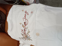 查爾斯桃心重磅美式純棉短袖T恤印花夏季花卉?chē)蹦信顚捤砂俅?本白 XS 曬單實(shí)拍圖