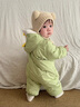 G.duck小黃鴨嬰兒秋冬衣服男女寶寶冬裝外出服冬季保暖加厚棉服外出抱衣 嫩綠色 66cm 66碼0-3月（建議寶寶4-6公斤左右)cm 曬單實(shí)拍圖