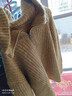 德瑪納【溫暖的秘密】冬季簡(jiǎn)約半拉鏈翻領(lǐng)線(xiàn)衫寬松含綿羊毛針織衫女上衣 曬單實(shí)拍圖