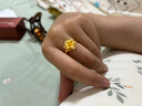 周生生新年足金小花黃金戒指 生生有禮女款櫻花開(kāi)口戒 77452R計價(jià) 4.6克 曬單實(shí)拍圖