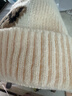 金布?。↗INBUDING）帽子圍巾套裝男童女童冬保暖護耳帽針織毛線(xiàn)帽寶寶字母中大童套帽 米色(帽子+圍巾) 2-7歲約46-55CM毛線(xiàn)有彈力 曬單實(shí)拍圖