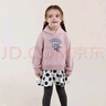 允兒媽女童秋季小眾波點(diǎn)拼接連帽衛衣裙兒童時(shí)尚公主裙寶寶連衣裙 粉色 現貨 100 模特試穿 曬單實(shí)拍圖