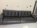 全友家居復古輕奢風(fēng)頭層牛皮沙發(fā)客廳家用大黑牛真皮藝一字直排式沙發(fā) 曬單實(shí)拍圖