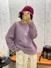 紅蜻蜓毛衣女秋冬季2026年新款女裝長(cháng)袖針織衫女士打底衫上衣服 紫色 均碼 （推薦80-130斤） 曬單實(shí)拍圖