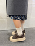 卓詩(shī)尼厚底板鞋女2025新款冬季加絨保暖棉鞋休閑舒適魔術(shù)貼毛毛鞋 棕色 38 曬單實(shí)拍圖