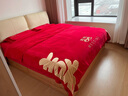 南極人婚慶結婚四件套牛奶絨冬季保暖大紅色時(shí)尚刺繡喜被新婚嫁床上用品 新婚大喜【加絨加厚 速熱保暖】 1.8m床單款四件套-200x230cm被套 曬單實(shí)拍圖