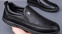 稻草人商務(wù)休閑鞋男士皮鞋男正裝鞋懶人套腳豆豆鞋 黑色 43 曬單實(shí)拍圖