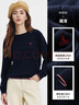 Navigare意大利小帆船女士圓領(lǐng)百搭針織衫春秋顯瘦打底羊毛修身氣質(zhì)毛衣女 藏青 L 碼 曬單實(shí)拍圖