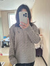 緋垚連帽針織衫女 2025秋冬新款麻花套頭內搭毛衣灰色寬松慵懶風(fēng)上衣 灰色 均碼 曬單實(shí)拍圖