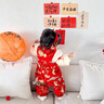 木木屋（mumuwu）品牌童裝周歲禮服女寶寶抓周服中國風(fēng)拜年服加絨保暖百日宴拍照服 紅色 90cm 90碼適合80-90年齡1-2歲左右 曬單實(shí)拍圖