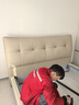 慕思雙人床皮床簡(jiǎn)約臥室家具奶油風(fēng)大床婚床皮藝床米白色1.8m 曬單實(shí)拍圖