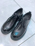 紅蜻蜓（RED DRAGONFLY）皮鞋男士真皮鞋子男大碼休閑皮鞋秋季透氣商務(wù)正裝鞋男增高婚鞋男 黑色 41 41/255 曬單實(shí)拍圖