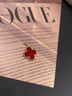 GIOIO18k金四葉草吊墜女紅瑪瑙項鏈玫瑰金彩金吊墜情人節禮物 紅瑪瑙四葉草單吊墜【加厚版】 18k玫瑰金【15mm】 曬單實(shí)拍圖
