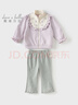 戴維貝拉（DAVE＆BELLA）春裝新款女童九分褲套裝女寶寶外套褲子兩件套兒童衣服童裝 灰紫色【現貨】 90 cm（建議身高80-90cm） 曬單實(shí)拍圖