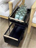 林家小子書(shū)包置物架可移動(dòng)小推車(chē)書(shū)本收納架家用放書(shū)包桌下神器滑輪書(shū)架子 雙層大號木柄帶輪款黑色 曬單實(shí)拍圖
