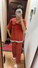 望點(diǎn)睡衣女春秋款韓版高級感長(cháng)袖家居服套裝可外穿2025年新款秋天女 1400-紅色娃娃領(lǐng)短袖長(cháng)褲 L 曬單實(shí)拍圖
