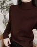 紅蜻蜓針織打底衫女26年冬季新款女裝厚上衣女士長(cháng)袖t恤針織衫毛衣女 深棕色 均碼 曬單實(shí)拍圖