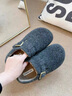 啄木鳥(niǎo)全包勃肯鞋女鞋子2025年冬季新款一腳蹬懶人鞋加絨保暖勃肯棉鞋 灰色【加絨保暖】 37 (235mm) 曬單實(shí)拍圖