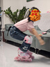 361°兒童輪滑鞋初學(xué)者男童女童溜冰鞋閃光輪旱冰鞋尺碼可調節 粉色S碼 曬單實(shí)拍圖