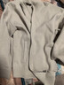 羅蒙（ROMON）日系復古卷邊立領(lǐng)拉鏈開(kāi)衫針織衫男士寬松毛衣外套秋新款外穿上衣 杏色 L 120-140斤 曬單實(shí)拍圖