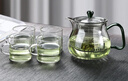 禾艾蘇（heisou）耐熱玻璃茶壺加厚茶水分離簡(jiǎn)約過(guò)濾花茶壺高顏值沏茶壺圍爐煮茶壺 雨潤壺-570ML+4個(gè)茶杯 曬單實(shí)拍圖