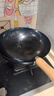 章丘鐵鍋正宗手工鍛打鐵鍋無(wú)涂層物理不粘鍋炒鍋老式家用炒菜鍋廚具輕音 標準版古法烤藍（已干燒） 32cm 曬單實(shí)拍圖